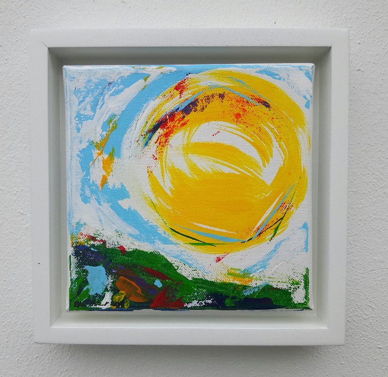 Sonne 1 2018 15×15 (+R.) Acryl auf LW, SOLD